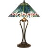 LumiLamp 5LL-5391 Lampa stołowa Tiffany Ø 48x73 cm Zielony różowy szklany trójkąt