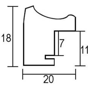 Efekt Rama drewniana profil 2070 szkło muzealne 10x10 cm srebrny