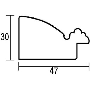 Efekt rama z litego drewna profil 28 srebrny 10x10 cm szkło przezroczyste