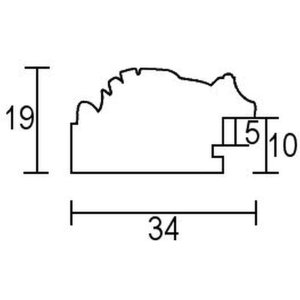 Efekt drewniana ramka profil 94 złoty 10,5x14,8 cm zwykłe szkło