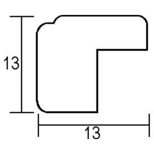 Efekt Rama z litego drewna Profil 29 srebrny 13x13 cm Szkło muzealne