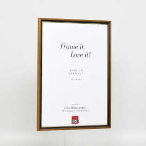 Effect Solid Wood Frame Profile 22 brown-gold 18x24 cm Acrylic Glass