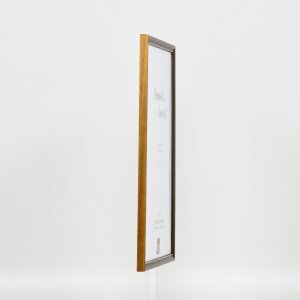 Effect Solid Wood Frame Profile 22 brown-gold 18x24 cm Acrylic Glass