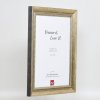 Efekt rama z litego drewna profil 28 złoty 18x24 cm szkło antyrefleksyjne