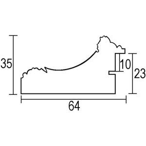 Efekt barokowy ramka profil 31 srebrny 20x20 cm szkło przezroczyste