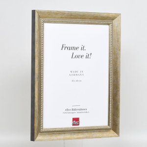 Efekt Rama z litego drewna Profil 28 złoty 30x30 cm Szkło muzealne