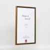Efekt rama z litego drewna profil 22 brązowy-złoty 30x40 cm szkło przezroczyste