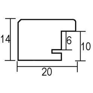 Efekt rama drewniana profil 2210 czarny 35x100 cm szkło zwykłe