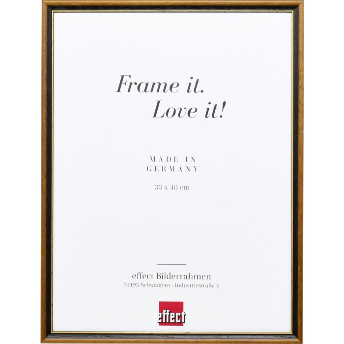 Effect Solid Wood Frame Profile 22 brown-gold 40x50 cm Museum Glass