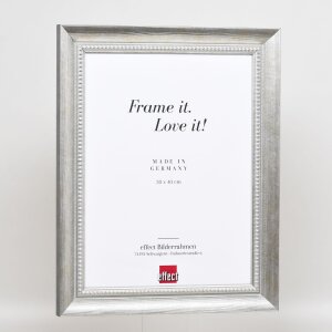 Effect solid wood frame profile 28 silver 42x59,4 cm museum glass