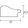 Efekt Rama drewniana Profil 95 srebrny 50x100 cm Szkło zwykłe