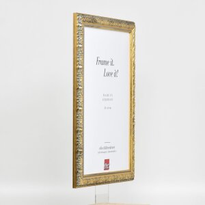 Efekt drewniana rama profil 94 złoty 70x70 cm zwykłe szkło