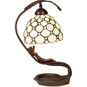 Lampa stołowa Tiffany kremowy 28x20x41 cm E14-max 1x25W...