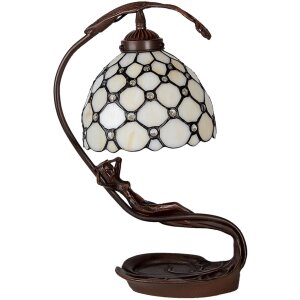 Lampa stołowa Tiffany kremowy 28x20x41 cm E14-max 1x25W...