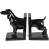 Clayre & Eef 6PR4623 Bookends Set of 2 Dog 25x9x15 cm Black Plastic