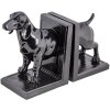 Clayre & Eef 6PR4623 Bookends Set of 2 Dog 25x9x15 cm Black Plastic