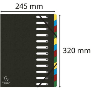 Exacompta HARMONIKA teczka elastyczna Colorspan 12 przegródek DIN A4 czarna