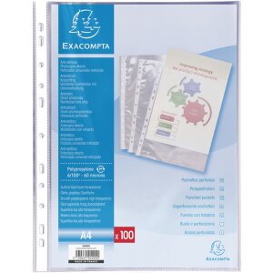 Exacompta 5000E Kieszenie na foldery A4 polipropylen 60µ kryształ 100 szt.