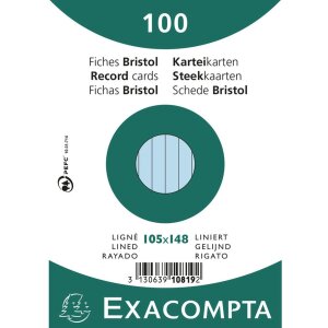 Exacompta Index Cards A6 lined 100 sztuk shrink-wrapped...