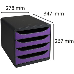 Exacompta 310720D Pojemnik na szuflady Big Box 4 szuflady Iderama Fioletowy