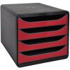 Exacompta Drawer Box Big Box 4 otwarte szuflady Iderama Carmine Red