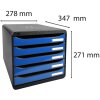 Exacompta Drawer Box Big Box Plus 5 otwartych szuflad Iderama Ice Blue błyszczący