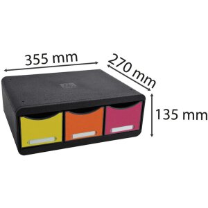 Exacompta TOOLBOX moduł do przechowywania 3 szuflady rainbow 13,5 cm wysokości