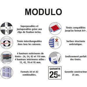 Exacompta szuflada MODULO A4 czarna 5 zamykanych szuflad