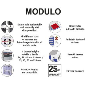 Exacompta szuflada MODULO A4 5 zamykanych szuflad Harlekin połysk