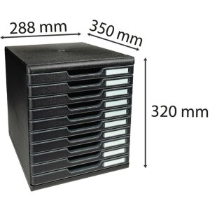 Exacompta szuflada MODULO DIN A4 czarna 10 zamkniętych szuflad