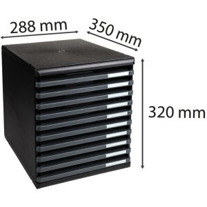 Exacompta szuflada MODULO A4 ciemnoszara 10 otwartych szuflad