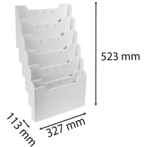 Exacompta 63240D Modułowy stojak ścienny na broszury 6 przegród A4 format poziomy