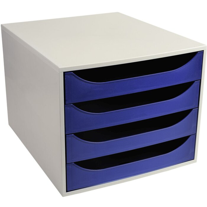 Exacompta ECOBOX szuflada z 4 szufladami midnight blue 34,8x28,4x23,4 cm