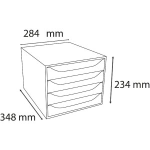 Exacompta 228610D ECOBOX szuflada 4 szuflady lodowy niebieski A4