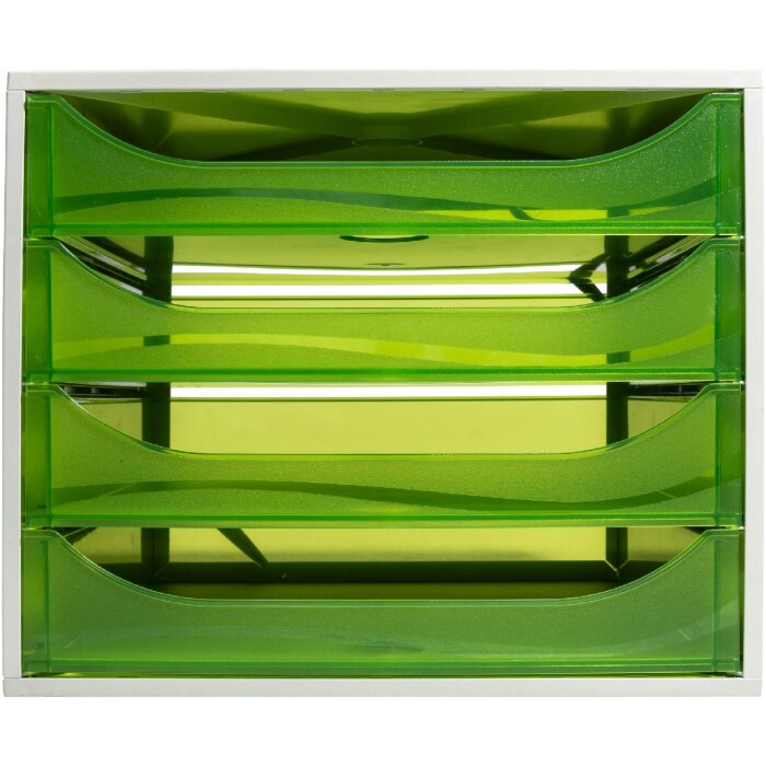 Exacompta OBOX szuflada box 4 szuflady apple green 348x284x234 mm