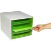 Exacompta OBOX szuflada box 4 szuflady apple green 348x284x234 mm