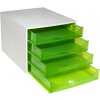 Exacompta OBOX szuflada box 4 szuflady apple green 348x284x234 mm