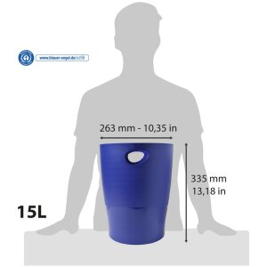 Exacompta Kosz na śmieci ECOBIN 15 litrów Office Blue 26,3x26,3x33,5 cm