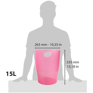 Exacompta Kosz na śmieci ECOBIN 15 litrów biurowy różowy 26,3x26,3x33,5 cm