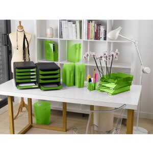 Exacompta Kosz na śmieci ECOBIN 15 litrów Office Green 26,3x26,3x33,5 cm