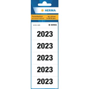 HERMA numery roczne 2023 do segregatorów, 60 x 26...