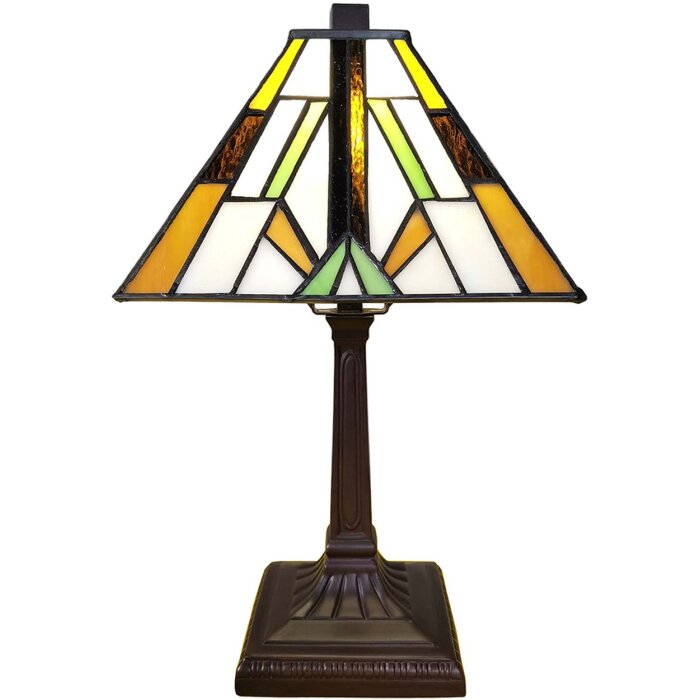 LumiLamp 5LL-6109 Lampa stołowa Tiffany 20x20x34 cm E14-max 1x25W brązowy