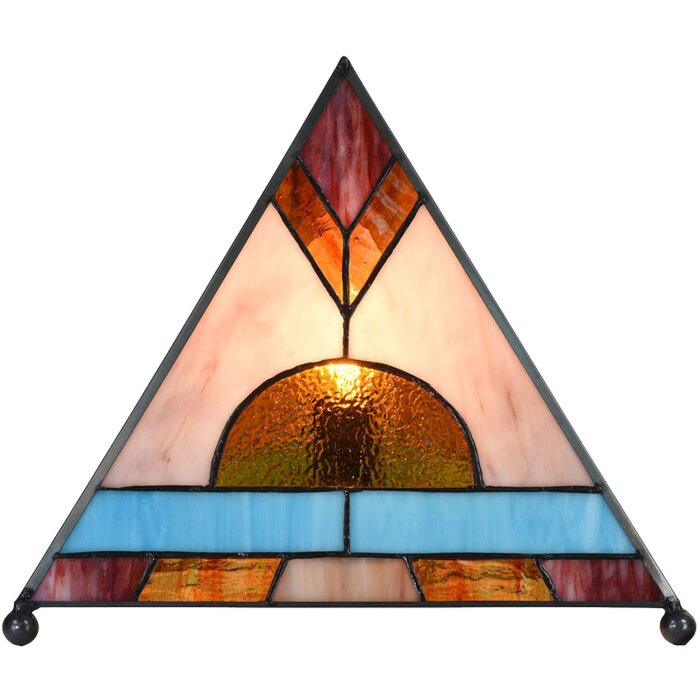 LumiLamp 5LL-6118 Lampa stołowa Tiffany 26x26x30 cm brązowa Lampa biurkowa