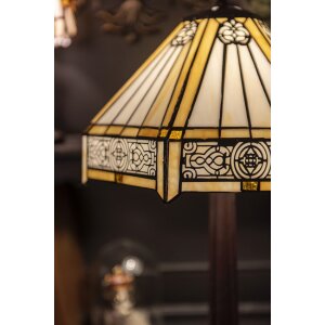 LumiLamp 5LL-6125 Lampa stołowa Tiffany Ø 30x50 cm E27-max 1x60W beżowy, brązowy