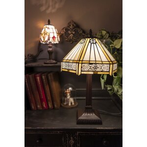 LumiLamp 5LL-6125 Lampa stołowa Tiffany Ø 30x50 cm E27-max 1x60W beżowy, brązowy