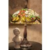 LumiLamp 5LL-6126 Lampa stołowa Tiffany Ø 41x58 cm E27-max 2x60W Beżowe kwiaty