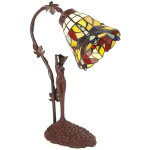 LumiLamp 5LL-6132 Lampa stołowa Tiffany 15x9x21 cm E14-max 1x40W żółty, brązowy