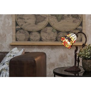 LumiLamp 5LL-6132 Lampa stołowa Tiffany 15x9x21 cm E14-max 1x40W żółty, brązowy