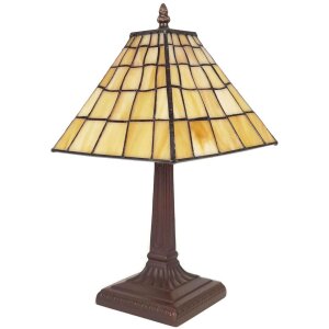 LumiLamp 5LL-6140 Lampa stołowa Tiffany Ø 20x38 cm E14-max 1x40W Żółty