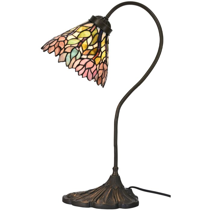 LumiLamp 5LL-6162 Lampa stołowa Tiffany Ø 20x51 cm E14-max 1x40W różowy, beżowy